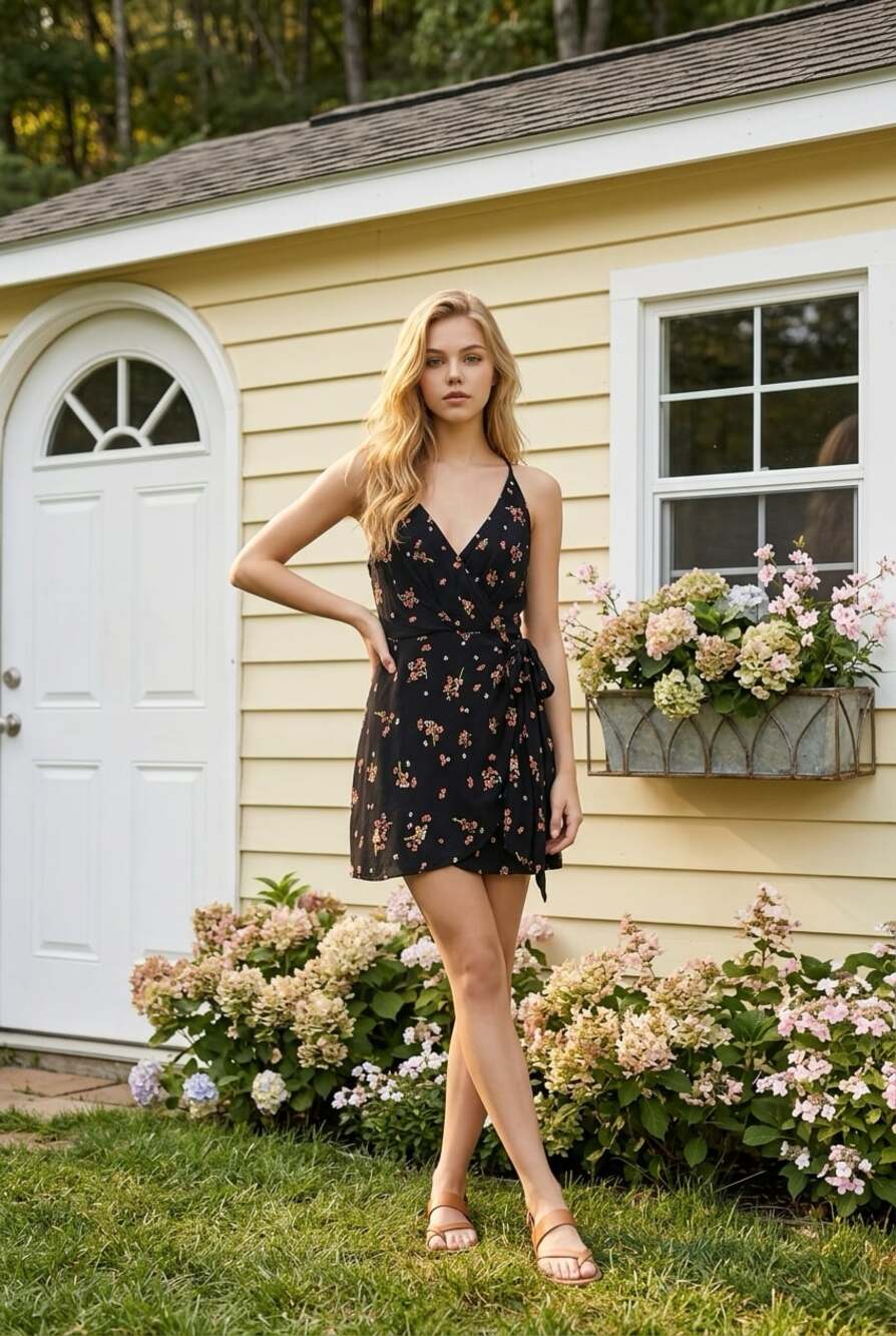 Free People Floral Wrap Mini Dress Size 0